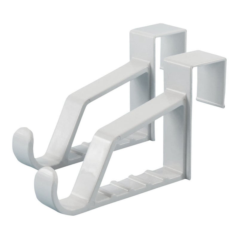 HANGERWORLD 2 Pack Over The Door Hooks for Hangers - Extra Strong White Plastic Over Door Hook for Hanging Clothes  Towels  Robes  Hats  Bags and More - Image 1